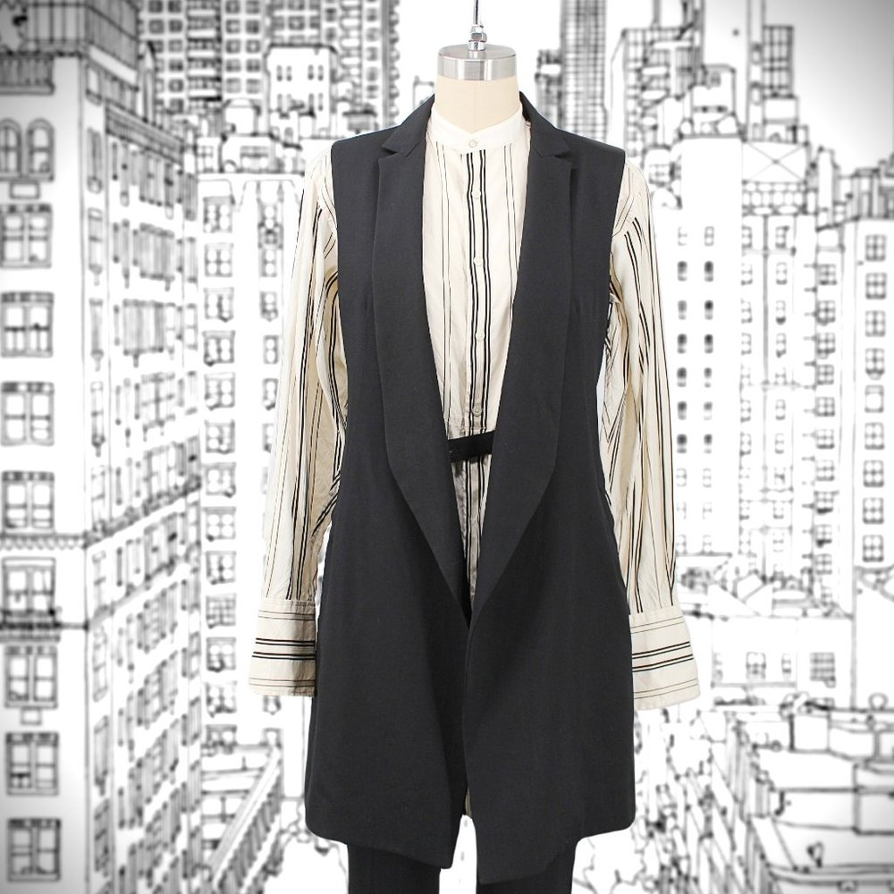 Vintage Y's by Yohji Yamamoto Black Sleeveless Tailored Vest